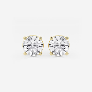 Pendientes de Diamantes Cultivados en Laboratorio, Redondos, Casi Incoloros, F G, 4 Quilates, Certificados, con Brillo Brillante, Joyería Fina Ética de Lujo - Product Image 5