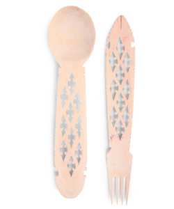 Cubiertos de Madera Hechos a Medida con Acabado Pulido Espejo y Baño de Oro Rosa, Ligeros y No Reactivos para Bodas, Picnics, Festivales y Fiestas - Product Image 3