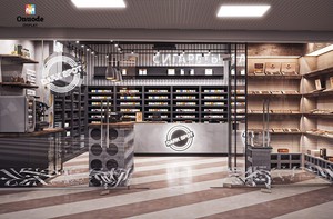Diseño de Tienda de Tabaco Industrial Ecológico Personalizado, Vitrinas de Vidrio, Sistema de Estanterías Abiertas, Iluminación LED, Comercio Minorista de Lujo - Product Image 2