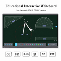 Tableau blanc interactif éducatif 55/65/75/86 pouces Ultra HD 4K LED, écran plat intelligent pour l'enseignement scolaire, écran tactile 50 points