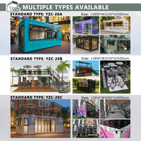 Conteneur maritime modulaire mobile en structure acier, conception personnalisée pour usage commercial, pour café et salon de thé
