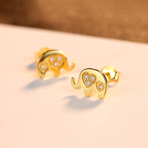CZCITY Style Coréen Belle Éléphant Boucles <span class=keywords><strong>D</strong></span>'oreilles pour Les Femmes 925 En <span class=keywords><strong>Argent</strong></span> Sterling Boucles <span class=keywords><strong>D</strong></span>'oreilles Stud Nouvelle Mode - Product Image 6
