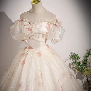 Abito da sera elegante champagne senza spalline, stile <span class=keywords><strong>fata</strong></span>, per performance sul palco, abito da sposa lungo da principessa per <span class=keywords><strong>donna</strong></span> - Product Image 3