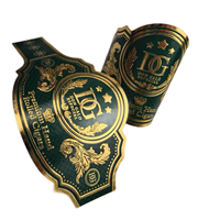 Bande d'étiquette de cigare de luxe avec logo personnalisé, estampage à chaud en or, logo en relief, étiquette d'anneau, autocollants