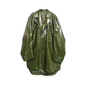 <span class=keywords><strong>Trench</strong></span> da <span class=keywords><strong>uomo</strong></span> in <span class=keywords><strong>pelle</strong></span> verniciata di alta qualità con chiusura a cerniera <span class=keywords><strong>giacca</strong></span> in <span class=keywords><strong>pelle</strong></span> alla moda per feste - Product Image 1