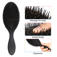 Brosse à Extensions en Poils de Sanglier et Nylon pour Démêler et Coiffer Cheveux Humides et Secs, Brosse et Peigne Antistatiques pour Perruques pour Femmes