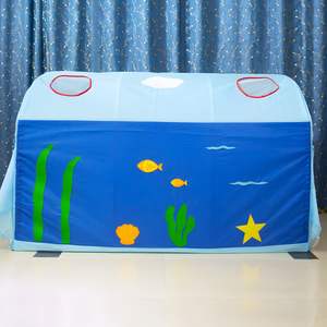 Tente de lit pour enfants de 4 à 6 ans, tente de jeu triangulaire en polyester, <span class=keywords><strong>grand</strong></span> espace, tente de conte de fées extérieure pour enfants avec volets - Product Image 3