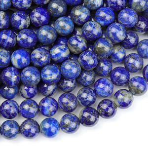 Natürliche polierte runde blaue Lapislazuli-Perlen perlen Stränge für die Schmuck herstellung 4mm 6mm 8mm 10mm 12mm, 38cm - Product Image 1