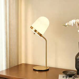 Lampe de bureau à interrupteur en cuivre, lampe de lecture moderne en métal pour hôtel, chambre, bureau, décoration intérieure, lampe de nuit - Product Image 1