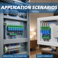 Module de relais Modbus RTU 5V 12V 24V Carte de communication RS485 TTL Entrée/Sortie 1/2/4/8 canaux pour automatisation PLC