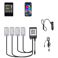 Luz de Ambiente de coche, LED de coche, ocho colores, luz de pie USB para coche, luces de ritmo musical interior