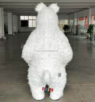 Costume de mascotte animale personnalisable, ours blanc, personnage de film, gonflable de Noël pour adultes