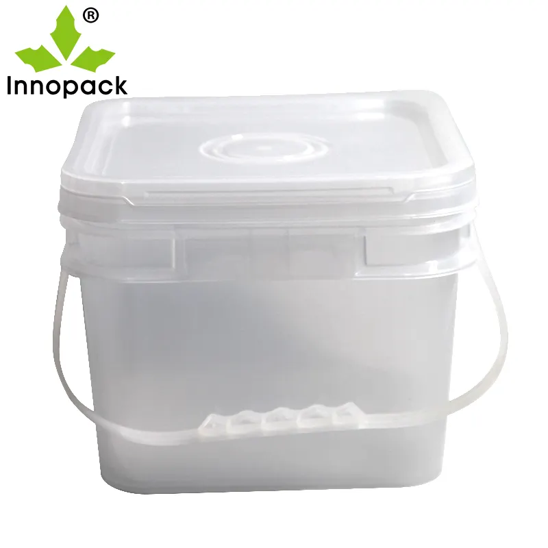 5L 6L 8L 12.5L 15L Plastic Bucket White Rectangular Thickened Square Bucket with Lid