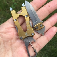 EDC — Mini couteau pliable en acier inoxydable, couteau de poche multifonctions avec porte-clés, pour le sport de plein air, pour Camping avec ouvre-bouteille
