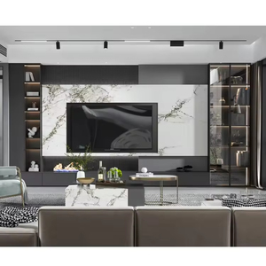 Meuble <span class=keywords><strong>TV</strong></span> moderne en alliage d'aluminium sur mesure pour toute la maison, lavable, avec option murale ou sur pied, pour salon et chambre à coucher - Product Image 3