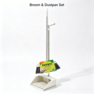 Grand ensemble <span class=keywords><strong>balai</strong></span> et pelle en copolymère PP, manche métallique 70 cm, épaisseur paroi 0,22 mm, kit de nettoyage et balayage des sols domestiques - Product Image 2