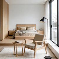 Ensembles de meubles de chambre d'hôtel 5 étoiles modernes avec design à panneaux, taille personnalisée, en bois, écologiques, durables, meubles de luxe pour appartement