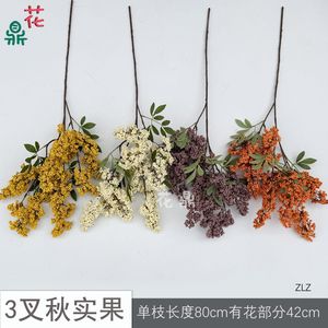 Three Pronged Autumn Fruit <b>Silk</b> <b>Flower</b> Arrangement For Wedding Decoration - Product Image 3