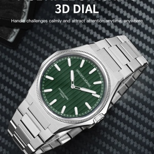 2025 New Fashion Wristwatch Quartz <b>Watch</b> for Mens Blue Color 316L Stainless Steel Sapphire Crystal 100M Waterproof - Product Image 3
