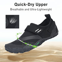 Chaussures de course à pied pour hommes, noires, à bout large, avec fermeture magique, pour le yoga, la gym, le fitness et la course sur sentier