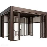 Pergola de jardin en aluminium thermolaqué de style chinois, personnalisée, écologique, imperméable, pour villas