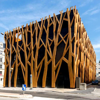 Panneaux de façade en aluminium Alumtimes Factory, design arbre 3D, revêtement poudré, métal décoratif ondulé, bardage extérieur.