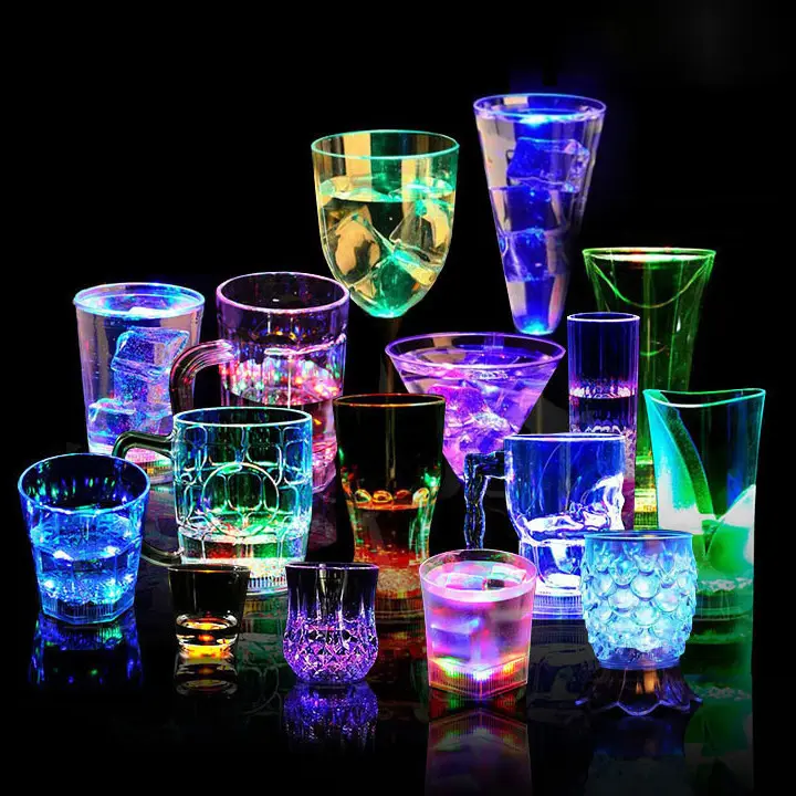 Bar Supply Led Plastic Drinking Glass Cup Liquid Water Activated Light Up Plastic Glowing Cup Drinking Flash Light Led Mug Cup
