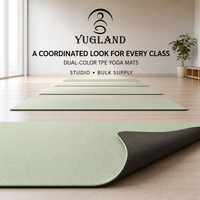 Tapete de Yoga Ortopédico Yugaland de Doble Color en TPE, Tapete de Ejercicio de Alta Densidad para Fisioterapia y Pilates, Venta al Por Mayor de Fábrica