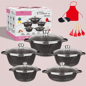 Juego de Utensilios de Cocina Antiadherentes de 17 Piezas, Oferta, Aleación de Aluminio, <span class=keywords><strong>Ollas</strong></span> Antiadherentes, Sartén, Cacerola de Granito Fundido a Presión - Product Image 2