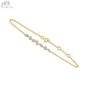 Newest Products Minimalist Irregular Handmade Exquisite <b>Bracelet</b> Jewelry 18K Solid Yellow <b>Gold</b> Real Natural Diamonds <b>Bracelet</b> - Product Image 2