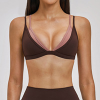Soutien-gorge de sport personnalisé à maintien élevé pour femme, haut de yoga sans manches dos croisé couleur nude, vêtements de sport, de fitness et de loisirs