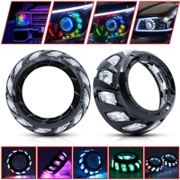 Masker Lensa Proyektor LED 3 Inci APP RGB Angel Eyes Shrouds DRL Cover untuk Lensa Proyektor Lampu Depan untuk Hella Koito Halo Golf
