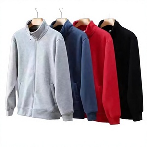 Sweat-shirt zippé personnalisé pour homme en polyester 300g, coupe ample, col montant, décontracté, pour l'automne, OEM - Product Image 1