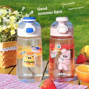 Botella de viaje bonita transparente de gran capacidad de 700ML, botella de agua de dibujos animados, taza portátil para beber té - Product Image 3