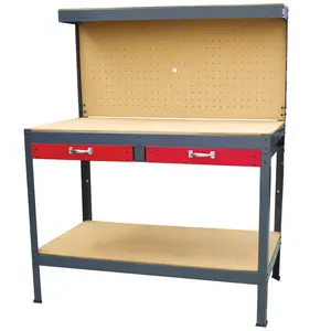 Metal Workbench Tool Storage Frame Work Table With Storage Drawer Garage Workbench