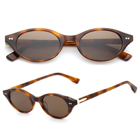 Lunettes de soleil unisexes de luxe en acétate pour hommes et femmes, style œil de chat, légères, protection UV400, forme ovale
