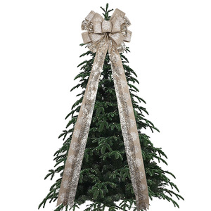 JQ圣诞雪花蝴蝶结丝带涤纶圣诞树装饰配件成品批发 - Product Image 6