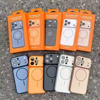 Étui magnétique antichoc givré mat en TPU+PC avec protection anti-empreintes digitales et étanche pour iPhone 17/16/15 Pro Max avec protection d'appareil photo