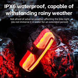 Luce Posteriore per Bicicletta <span class=keywords><strong>ROCKBROS</strong></span>, Impermeabile, Ricaricabile USB, per Mountain Bike e Bici da Strada, Illuminazione Notturna - Product Image 4