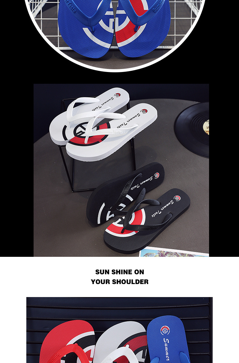 PVC Flip Flops Slippers Men Summer Anti-skid Outdoor Korea Casual Light Beach Sandals