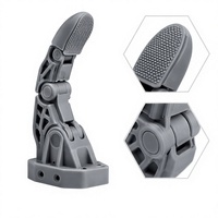 Prototypé de doigt de préhenseur robotique articulé en résine imprimée en 3D SLA, pour automatisation par stérolithographie, R&D, effetif final, personnalisé OEM