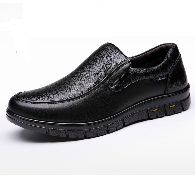 TPR Out Sole Black Brown Men's Dress Shoes - Genuine Leather