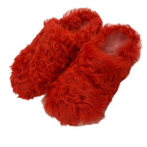 Nouvel arrivage de luxe unisexe fermé léger été sabot mode fourrure de <span class=keywords><strong>mouton</strong></span> extérieur pour la vraie fourrure de Mongolie diapositives pour les femmes - Product Image 1