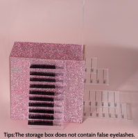 Boîte de rangement pour extensions de cils, fournitures de luxe brillantes pour salon, organisateur de cils