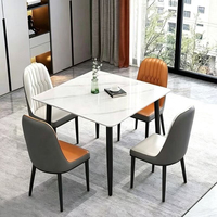 Ensemble table et chaises de salle à manger carrées en marbre, design moderne et luxueux, vente en gros à prix abordable 2025