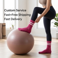 Chaussettes de yoga personnalisées pour femmes, hiver, antidérapantes, respirantes, en bambou tricoté, compression, coton, sport, chaussettes de pilates à revers