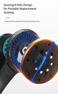 Lijadora Eléctrica Excéntrica, Máquina de Lijado sin Escobillas, Lijadora Circular, para Chapa Automotriz y Trabajos en Madera - Product Image 6