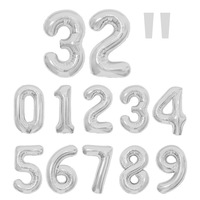 Globos Gigantes de Número 0-9 de 32 Pulgadas en Dorado, Plateado y Oro Rosa, Ecológicos y Reciclables, para Fiestas de Cumpleaños, Venta al Por Mayor