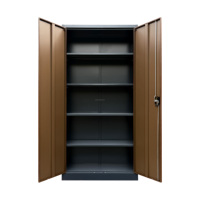 Archivador Metálico con Acabado Imitación Madera, Moderno, con Estantes Ajustables, para Oficina, Garaje, Hogar y Escuela