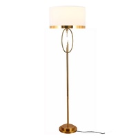 Lampe de sol/bougeoir LED en fer de style nordique post-moderne de luxe léger avec abat-jour en tissu pour salon
